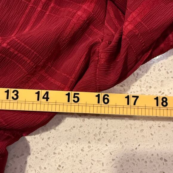 Princess Polly Burgundy Romper Long Puff Sleeves Ruffle Bottom 6 Sexy Holiday - Picture 8 of 9